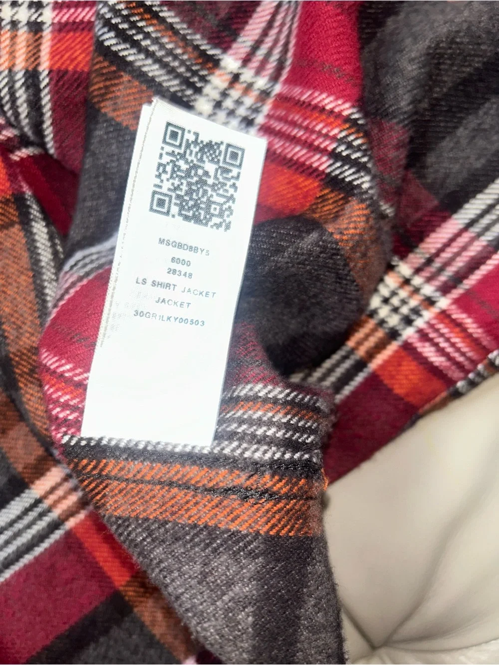 True Religion Red and Black Plaid Zip Up Shirt